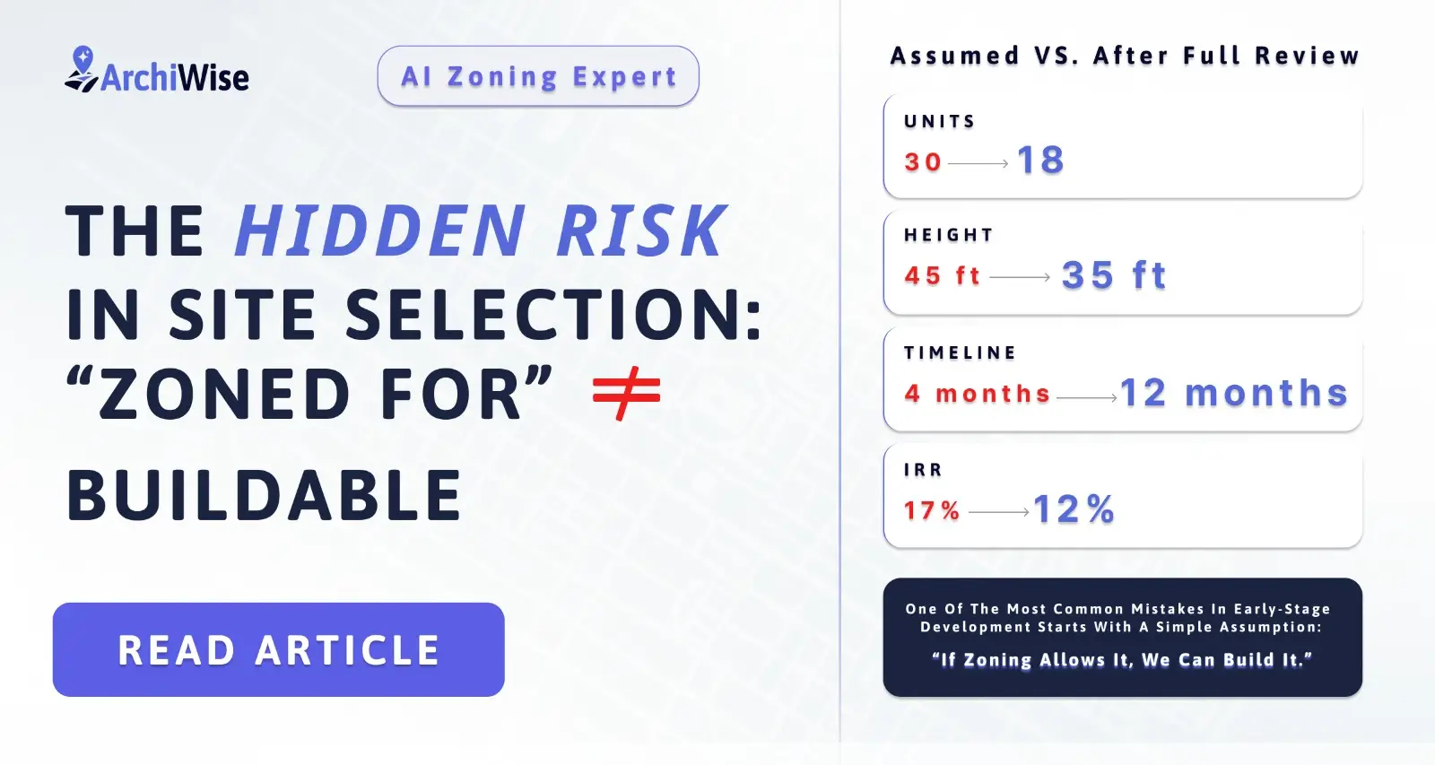 The Hidden Risk in Site Selection: Why Zoning Allowed Doesn’t Mean Buildable