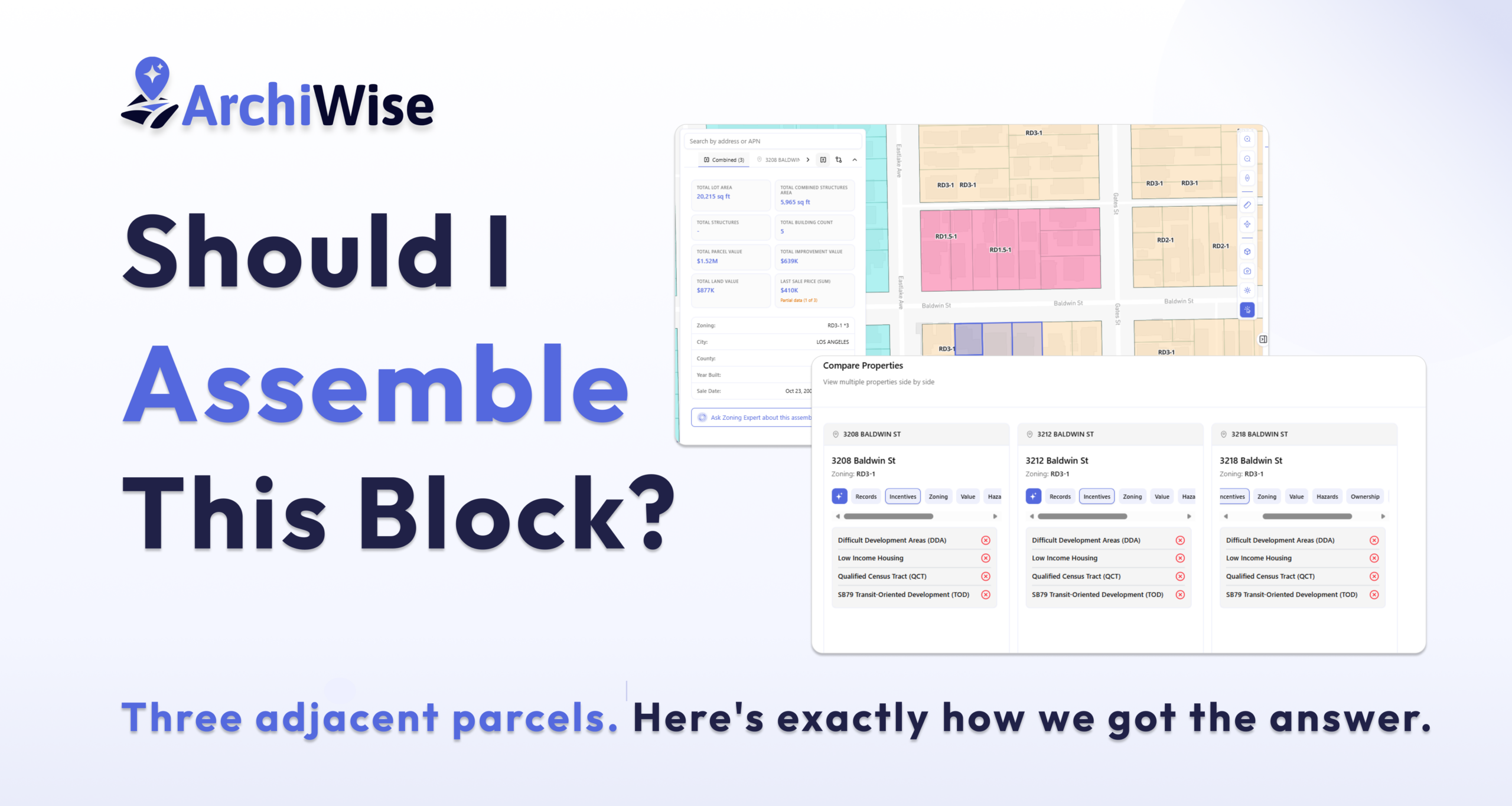 Should I Assemble This Block? A Real Multi-Parcel Analysis Using Archiwise