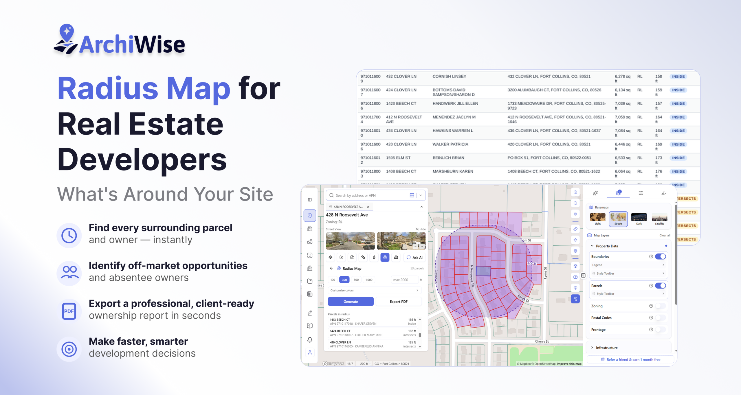 Radius Map for Real Estate Developers